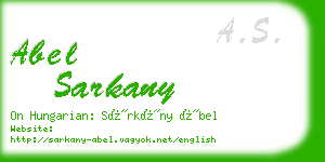 abel sarkany business card